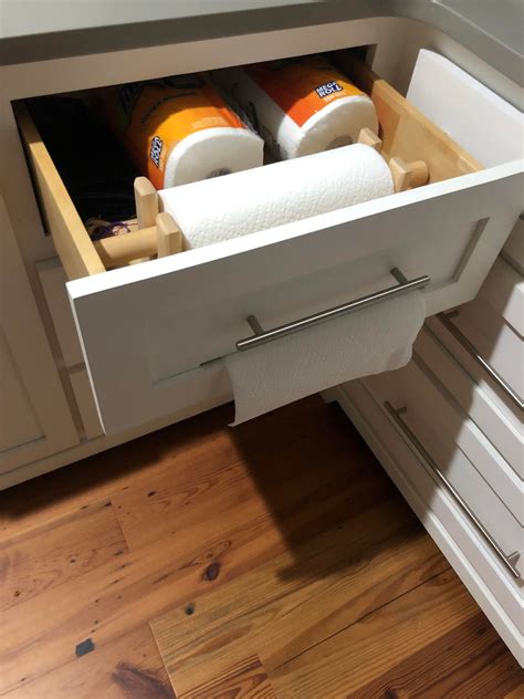 paper towel holder inside cabinet